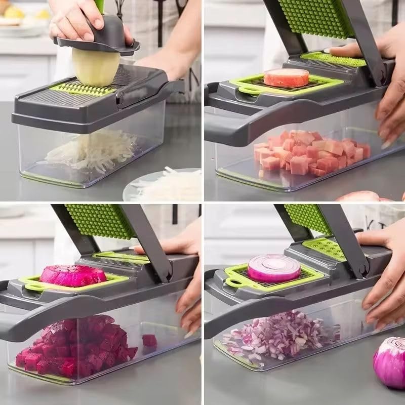 14-in-1 Multi-Function Vegetable Chopper - Professional Kitchen Slicer & Dicer Set