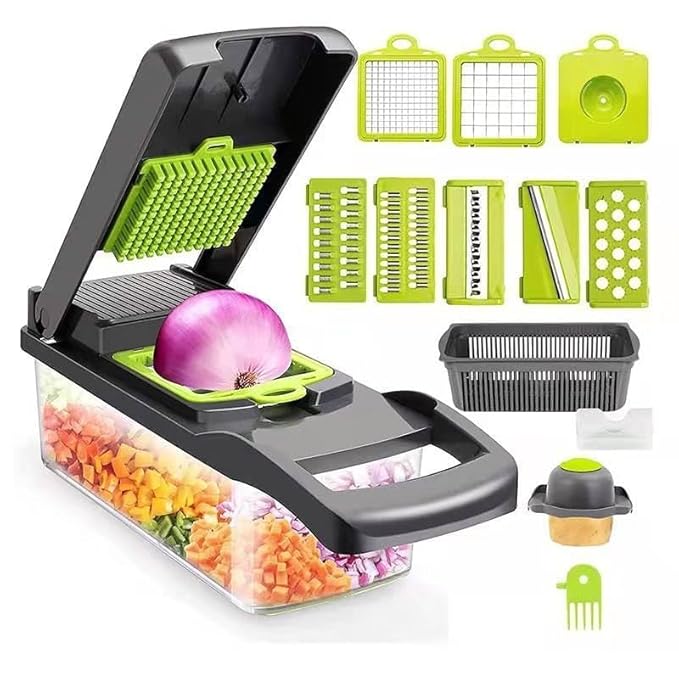 14-in-1 Multi-Function Vegetable Chopper - Professional Kitchen Slicer & Dicer Set