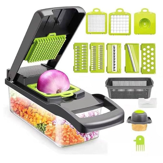 14-in-1 Multi-Function Vegetable Chopper - Professional Kitchen Slicer & Dicer Set