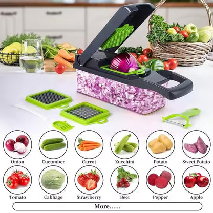 14-in-1 Multi-Function Vegetable Chopper - Professional Kitchen Slicer & Dicer Set