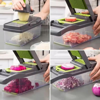 14-in-1 Multi-Function Vegetable Chopper - Professional Kitchen Slicer & Dicer Set