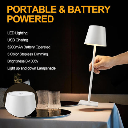 Cordless Table Lamp - Rechargeable LED Ambient Light