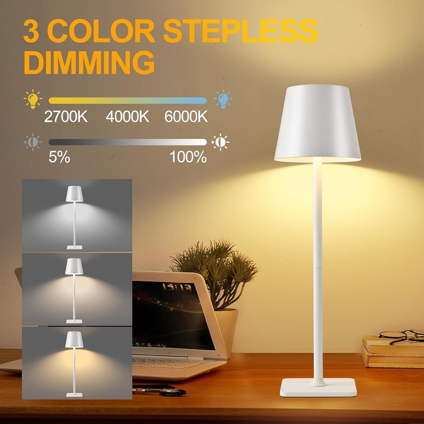 Cordless Table Lamp - Rechargeable LED Ambient Light